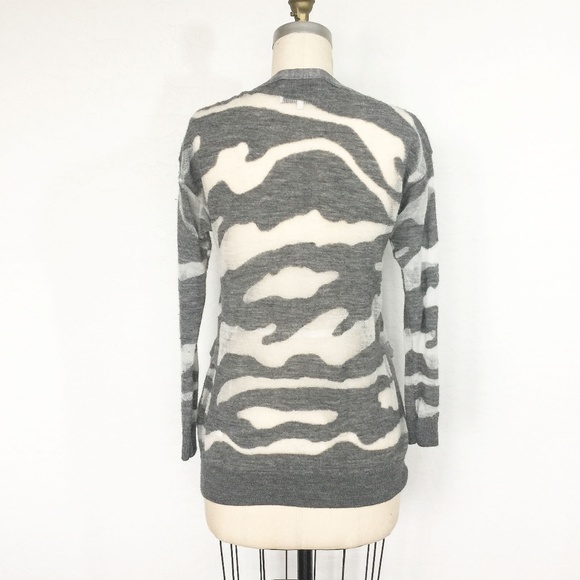 3.1 Phillip Lim - Grey Burnout Cardigan - Picture 2 of 5